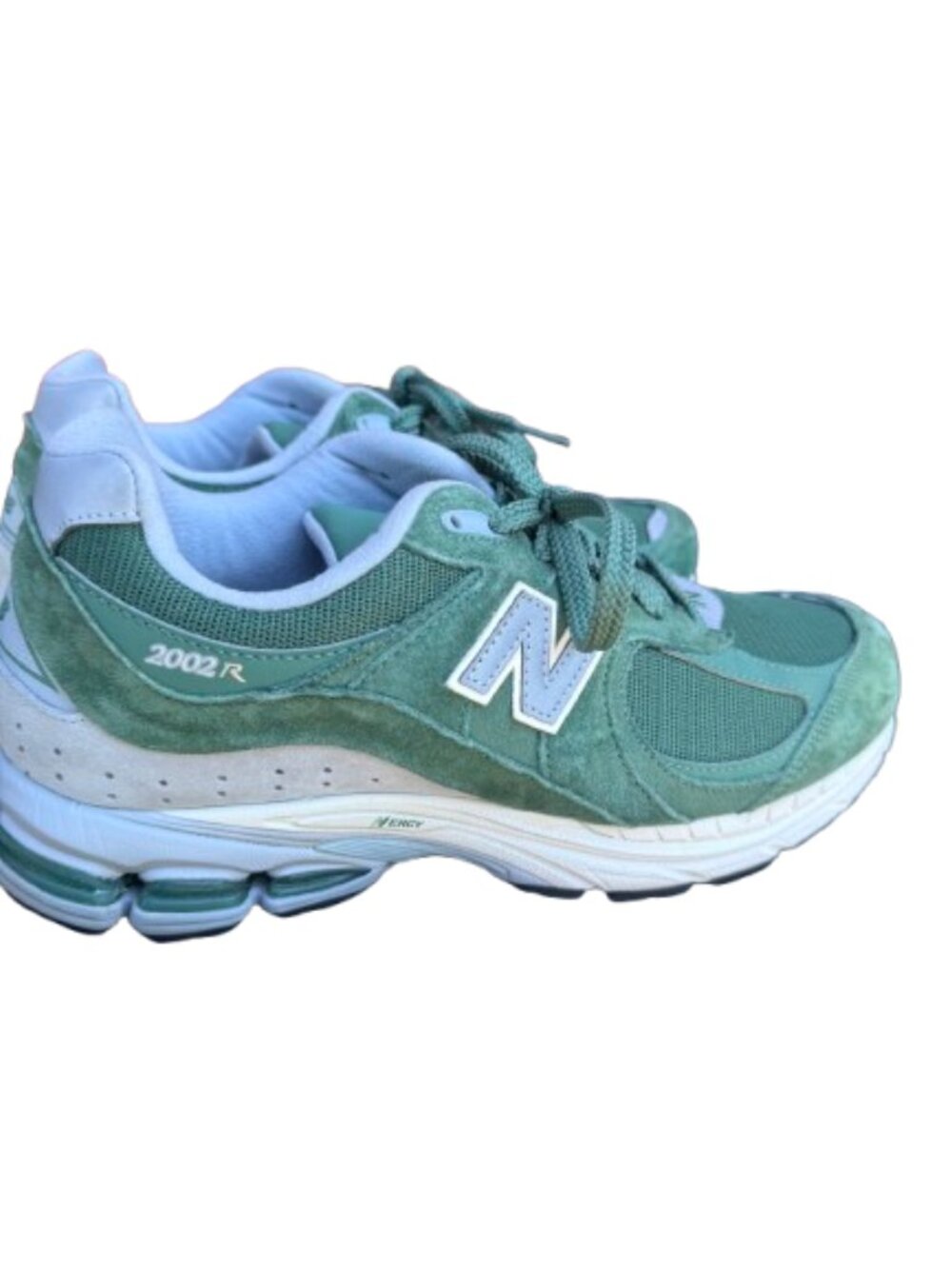 New Balance 2002R M2002RHW Jade Green Silver Suede Mesh Men's Sneakers (SZ 9.5)